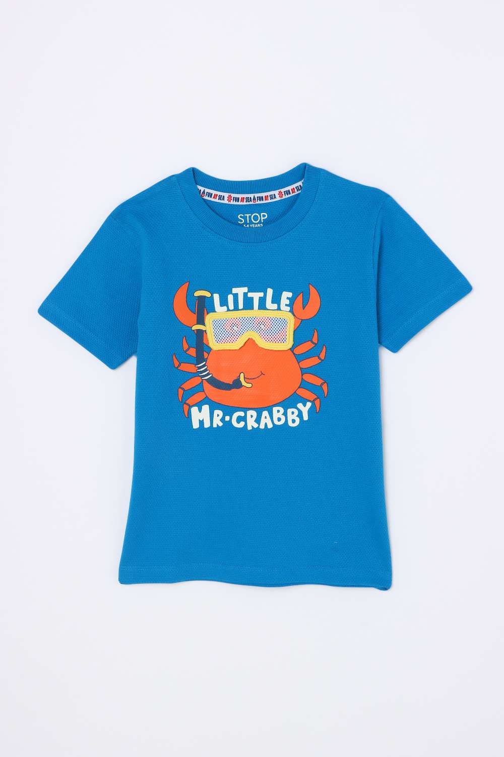 Character-Print-Blended-Fabric-Round-Neck-Boys-T-Shirt
