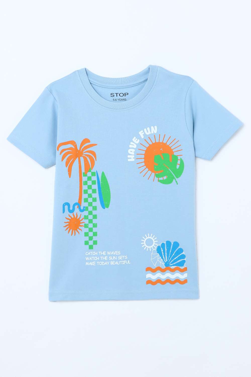 Graphic-Print-Cotton-Round-Neck-Boys-T-Shirt