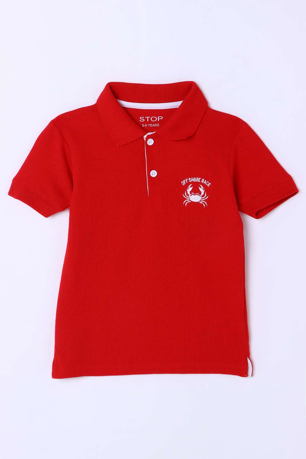 Textured-Poly-Cotton-Collared-Boys-T-Shirt