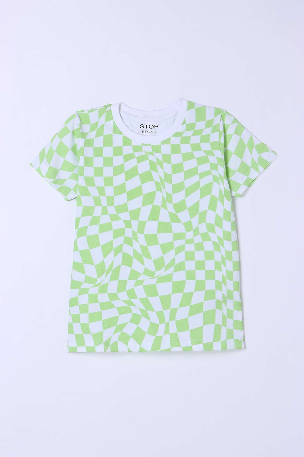 Checks-Blended-Fabric-Regular-Fit-Boys-T-Shirt