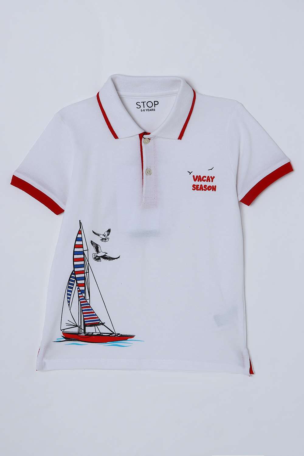 Graphic-Print-Cotton-Collared-Boys-T-Shirt