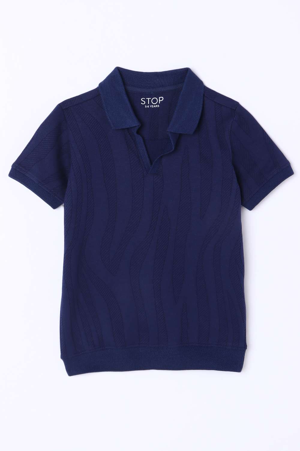 Textured-Blended-Fabric-Collared-Boys-T-Shirt