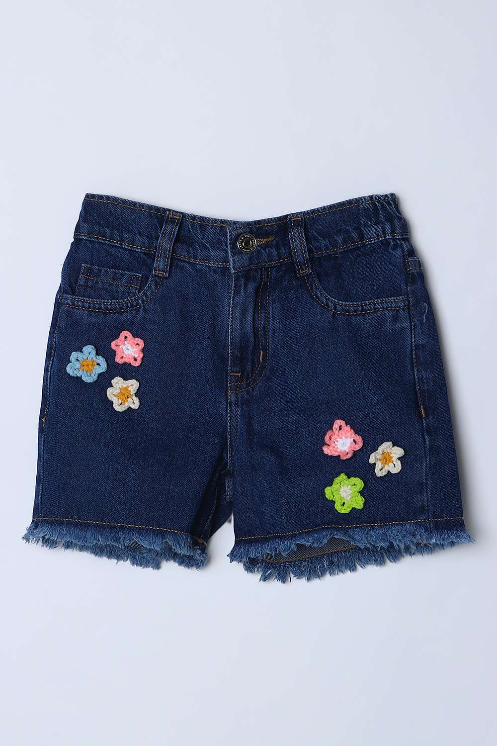 Solid-Blended-Fabric-Regular-Fit-Girls-Shorts