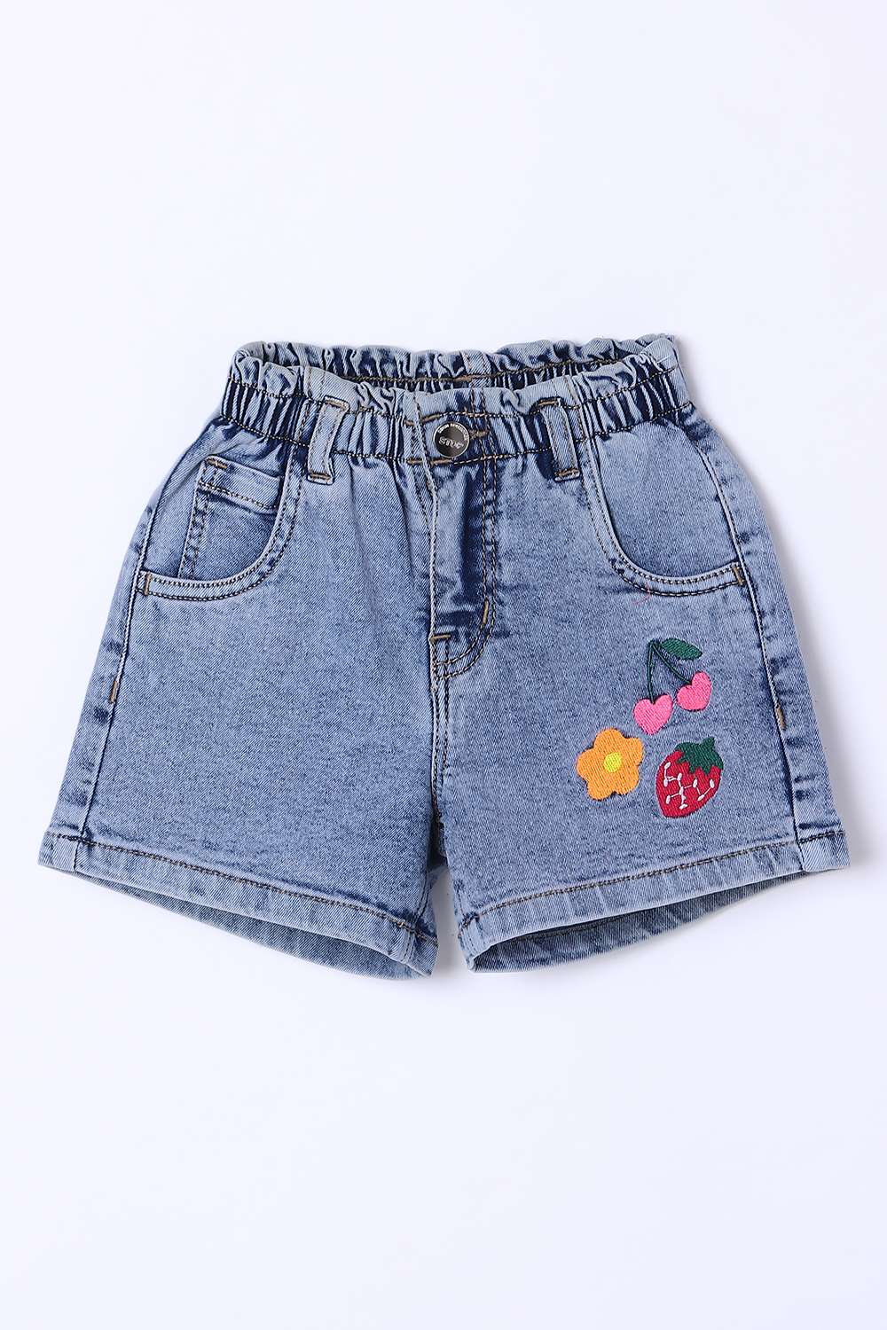 Solid-Blended-Fabric-Regular-Fit-Girls-Shorts