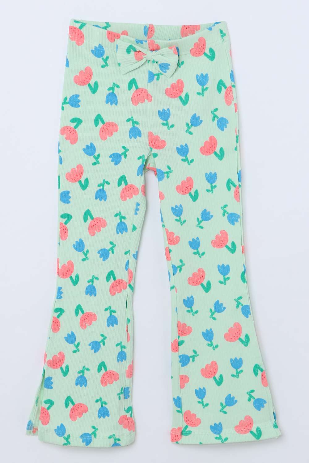 Floral-Blended-Fabric-Regular-Fit-Girls-Pants
