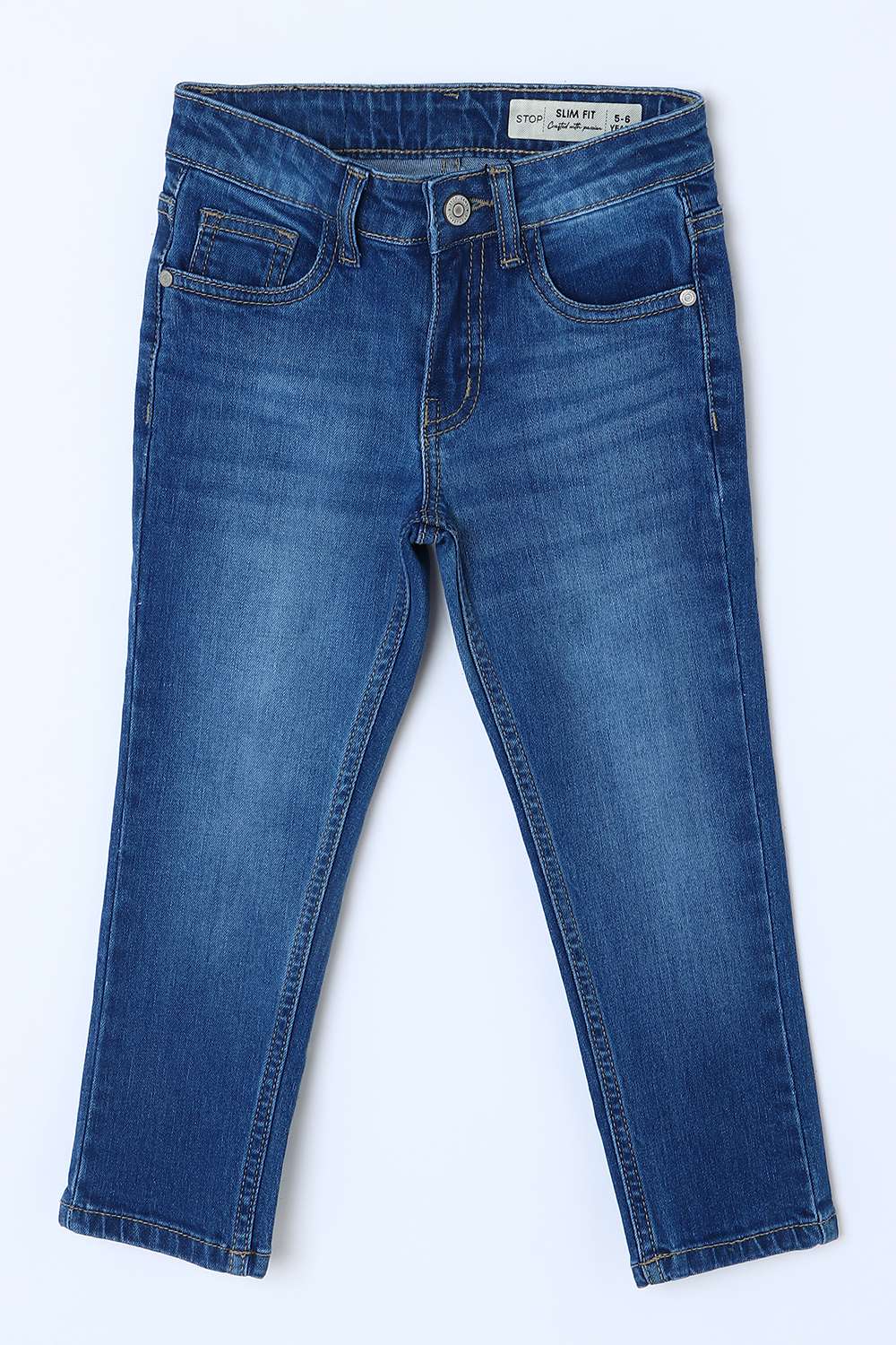 Solid-Blended-Fabric-Regular-Fit-Girls-Jeans
