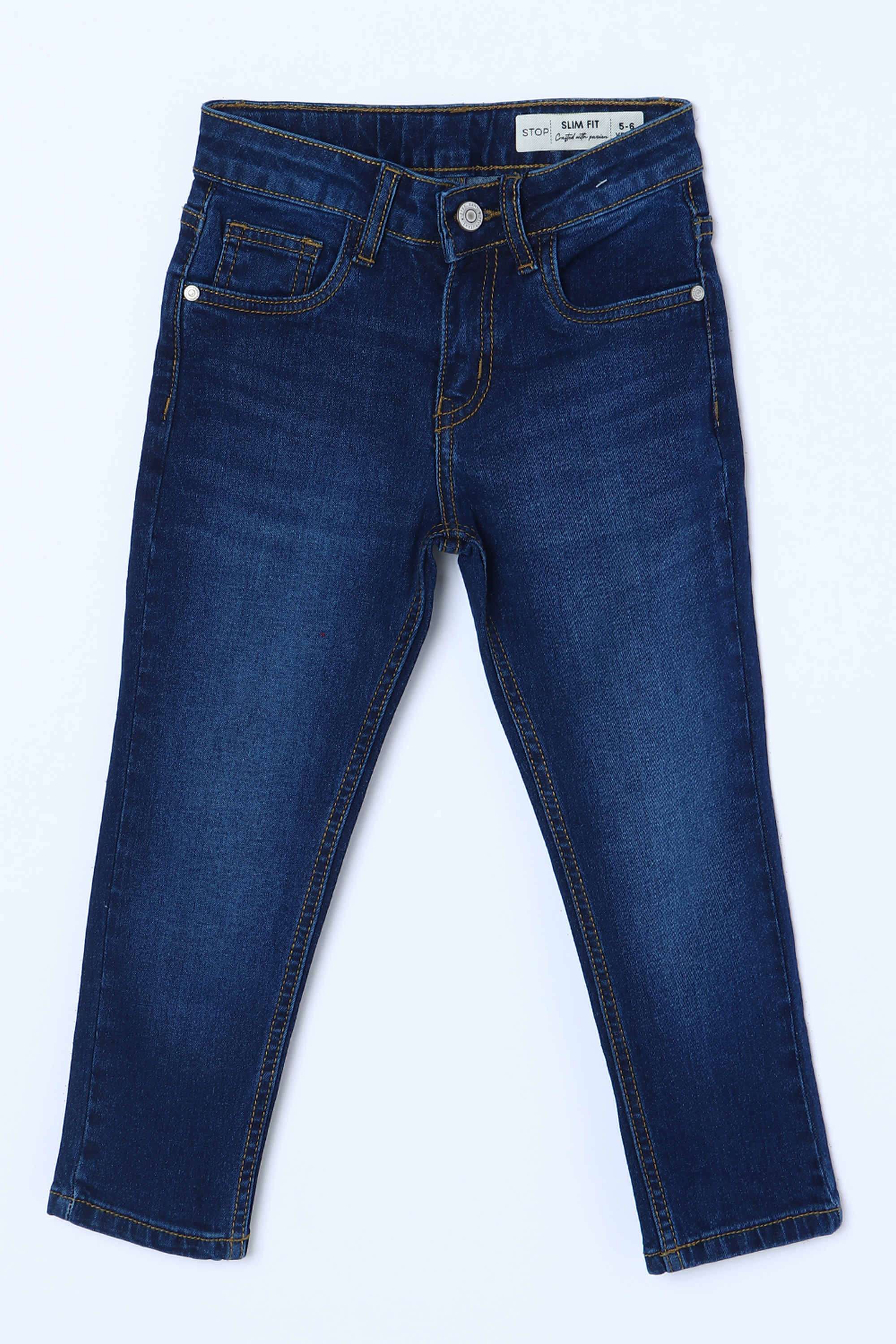 Solid-Blended-Fabric-Regular-Fit-Girls-Jeans