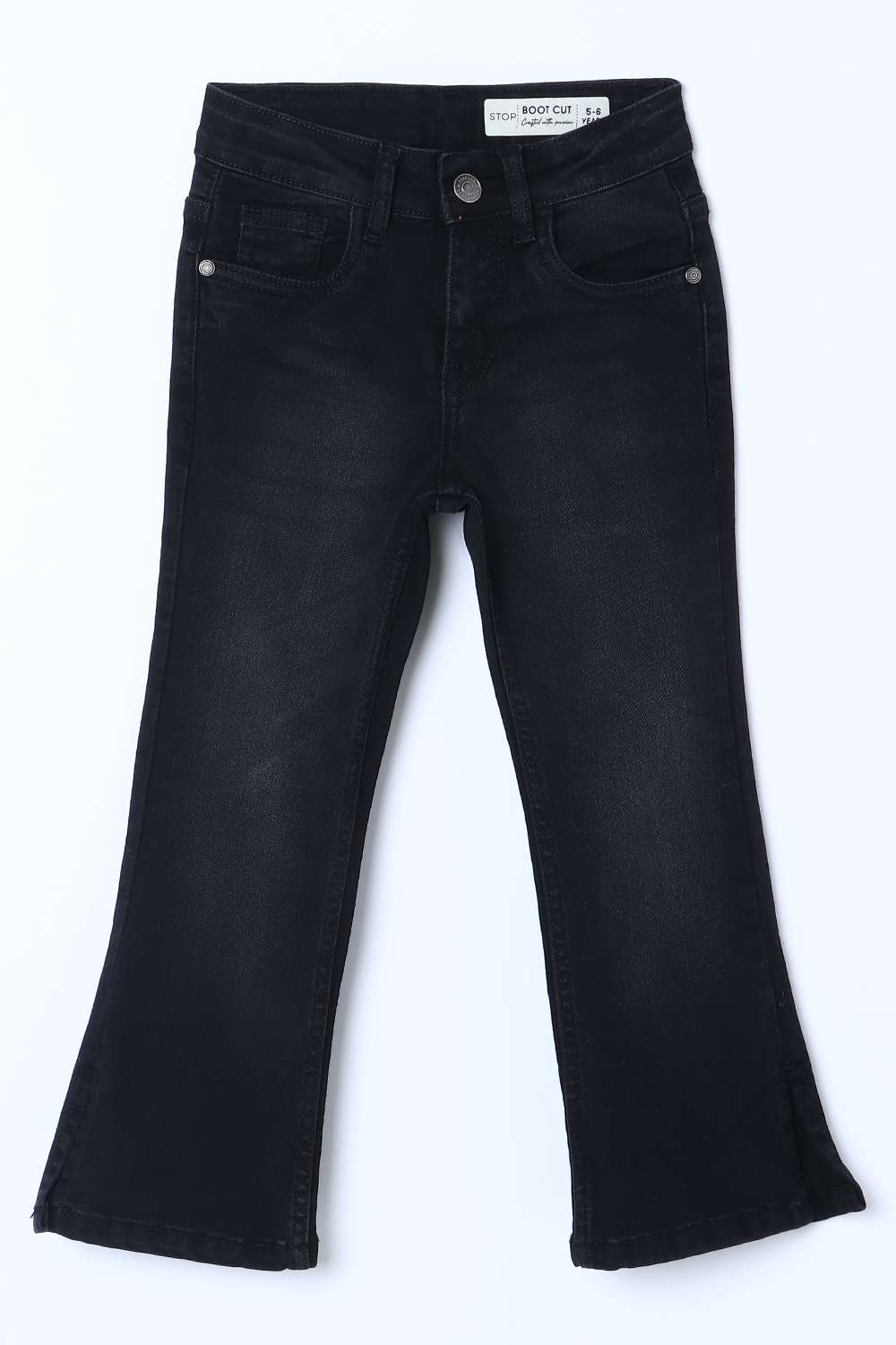 Solid-Blended-Fabric-Regular-Fit-Girls-Jeans