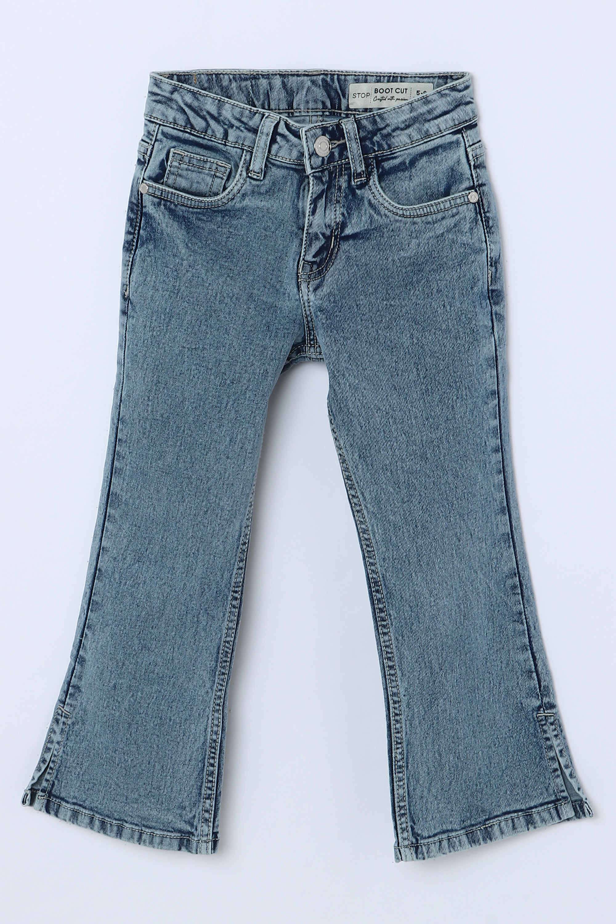 Solid-Blended-Fabric-Regular-Fit-Girls-Jeans
