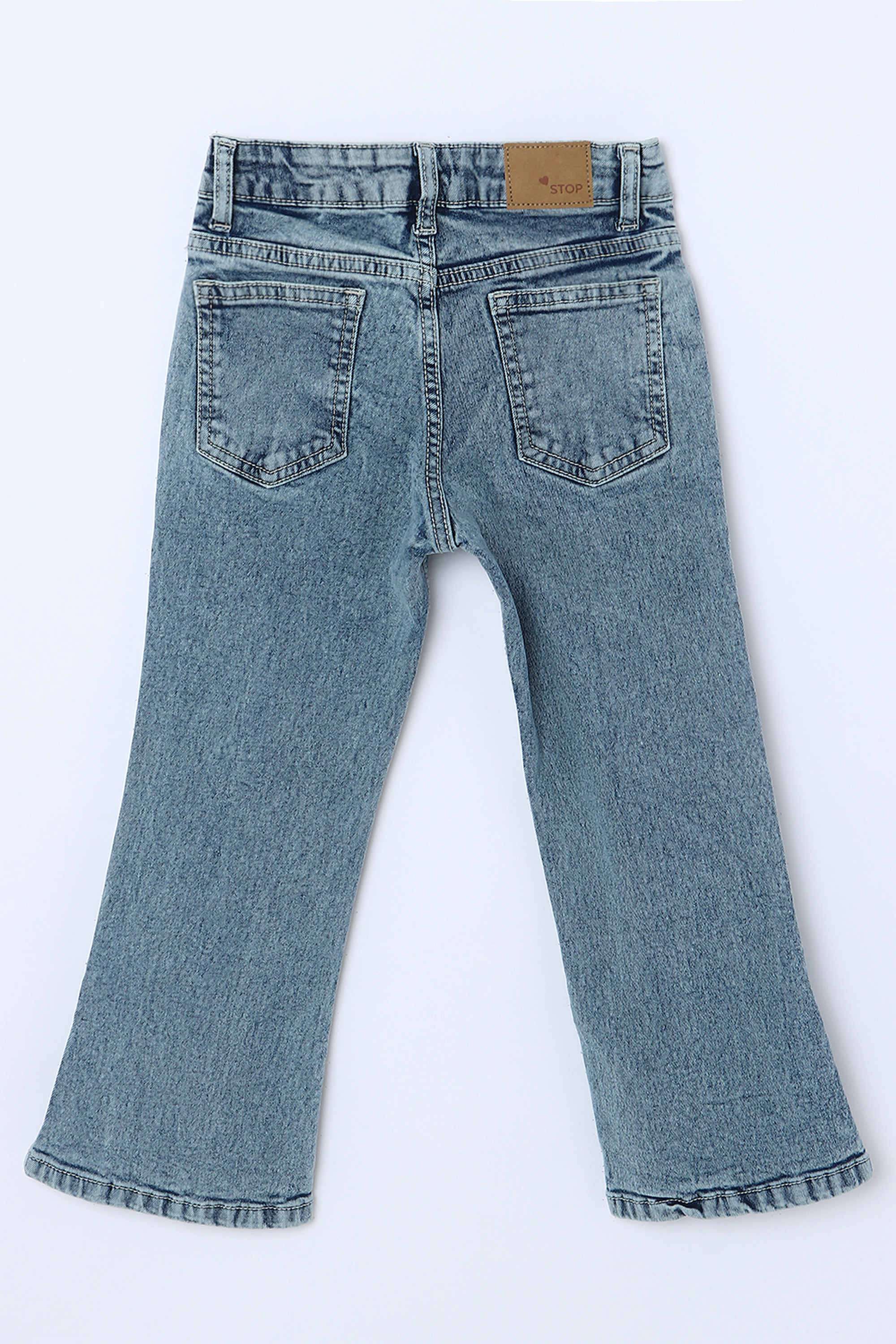 Solid-Blended-Fabric-Regular-Fit-Girls-Jeans