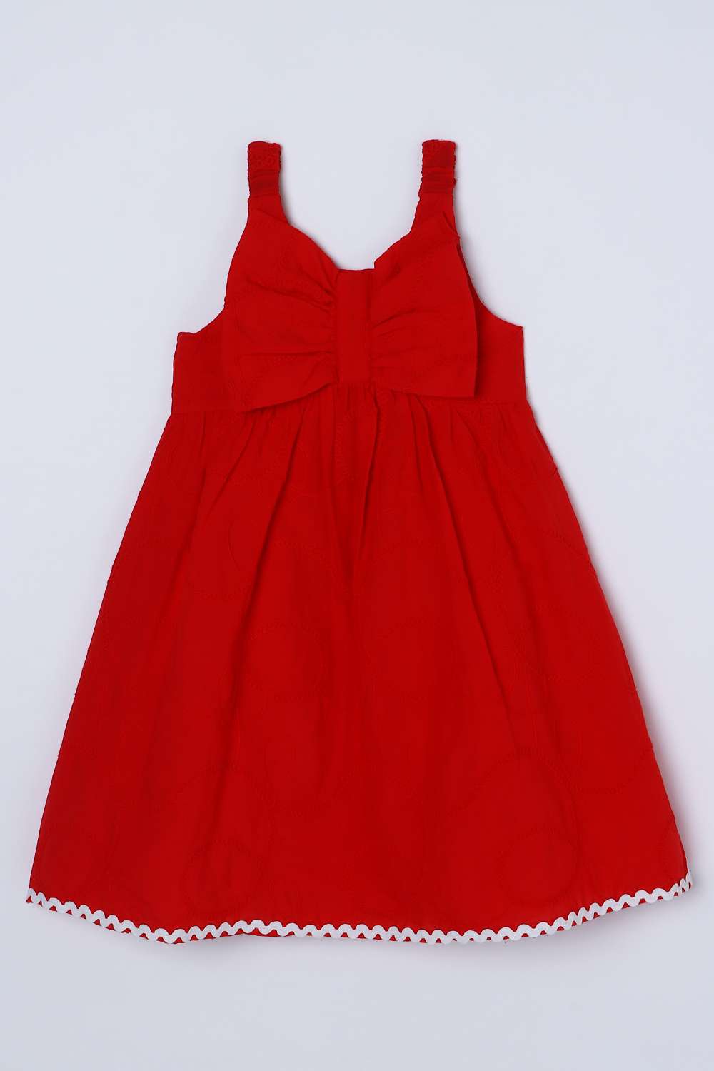 Embroidered-Blended-Fabric-Round-Neck-Girls-Casual-Wear-Dress