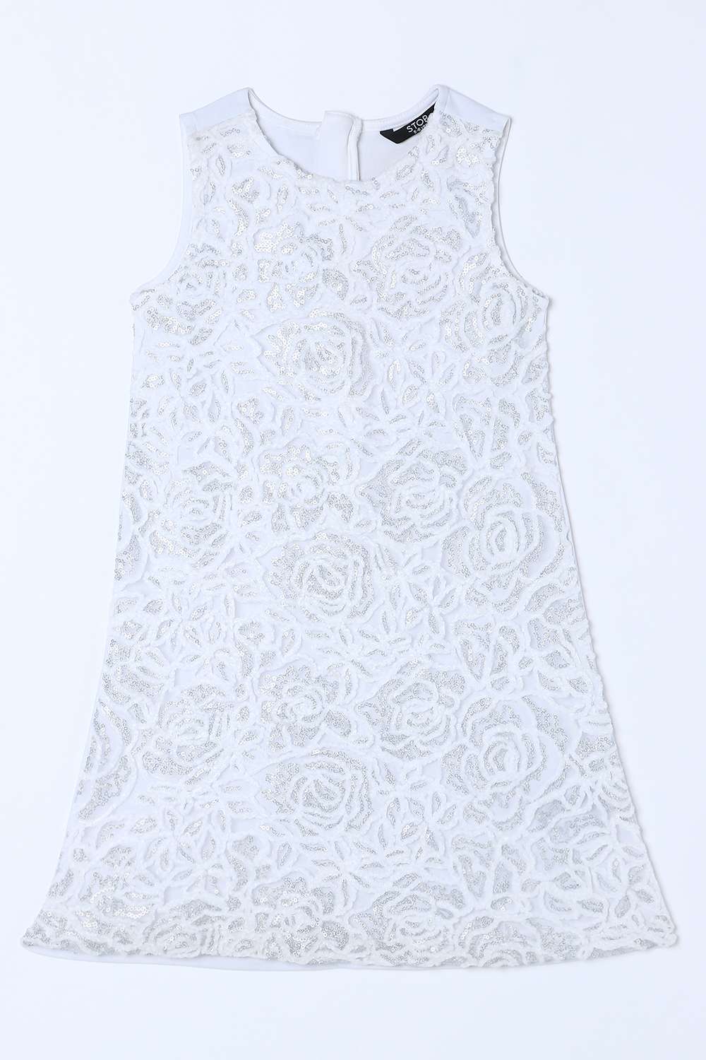 Solid-Blended-Fabric-Round-Neck-Girls-Casual-Wear-Dress