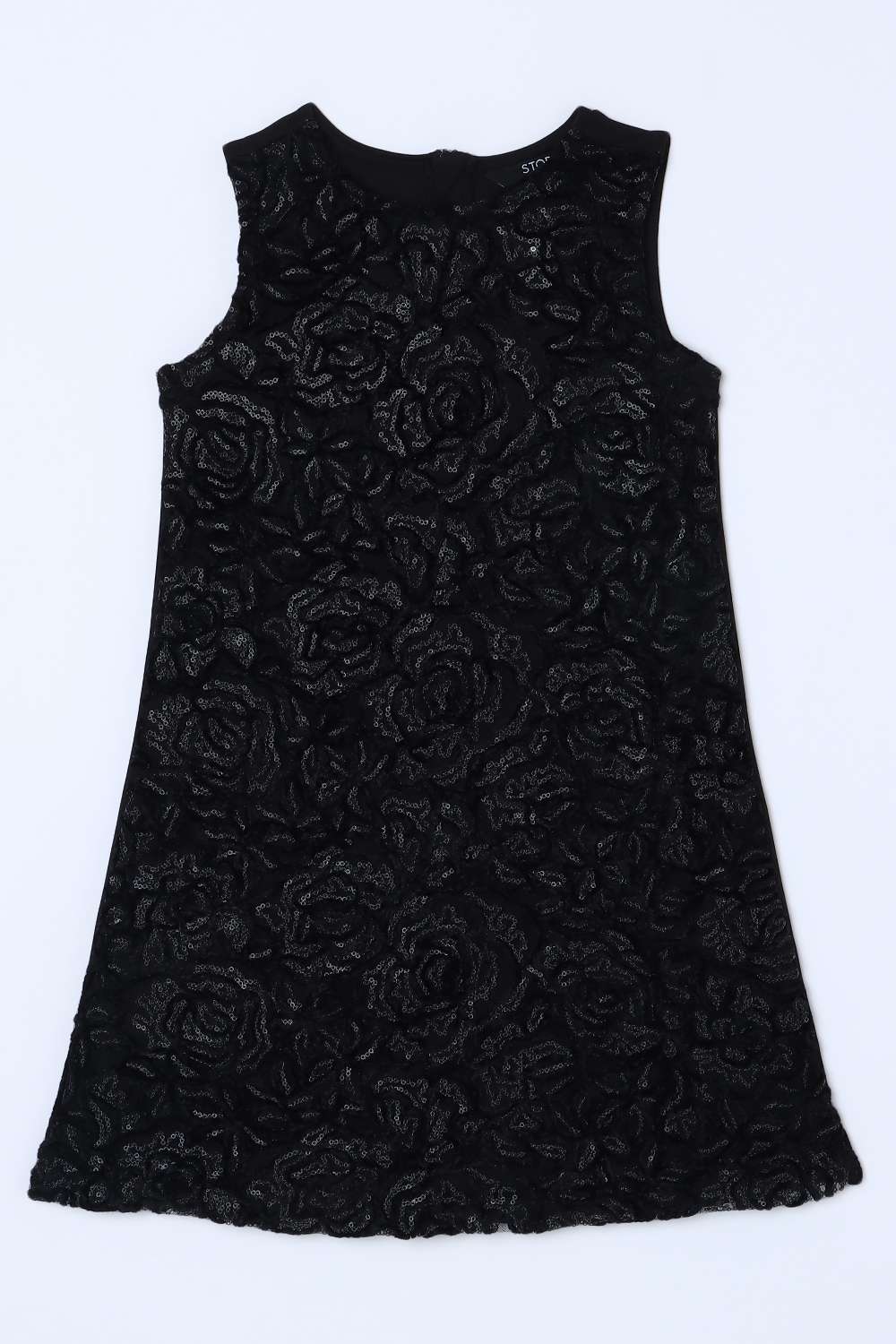 Solid-Blended-Fabric-Round-Neck-Girls-Casual-Wear-Dress