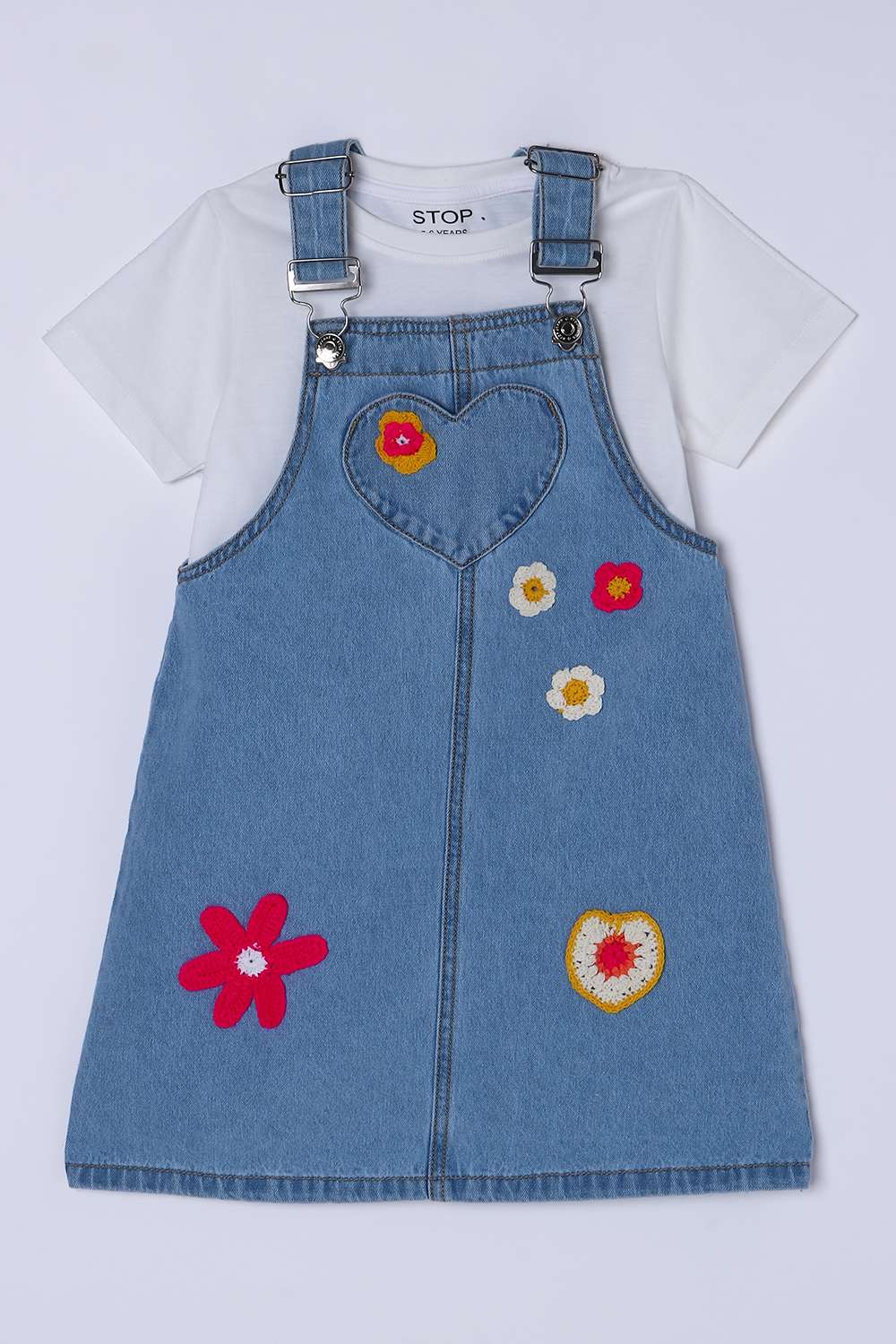 Solid-Blended-Fabric-Round-Neck-Girls-Casual-Wear-Dress