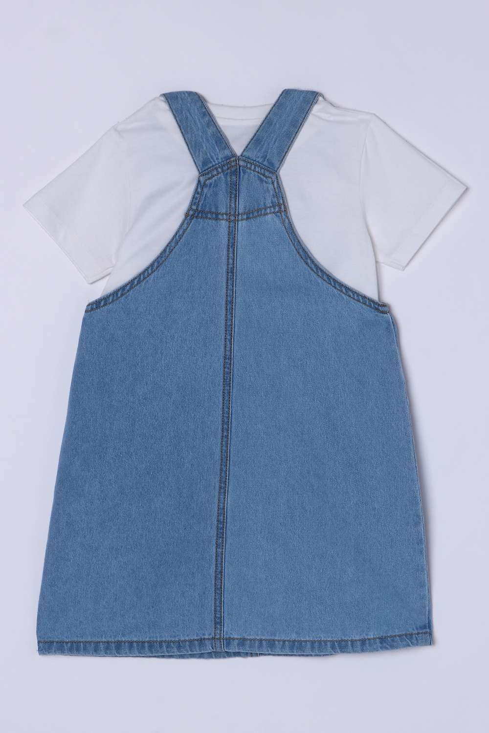 Solid-Blended-Fabric-Round-Neck-Girls-Casual-Wear-Dress
