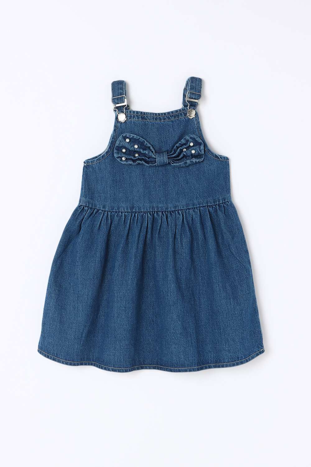 Solid-Blended-Fabric-Scoop-Neck-Girls-Casual-Wear-Dress