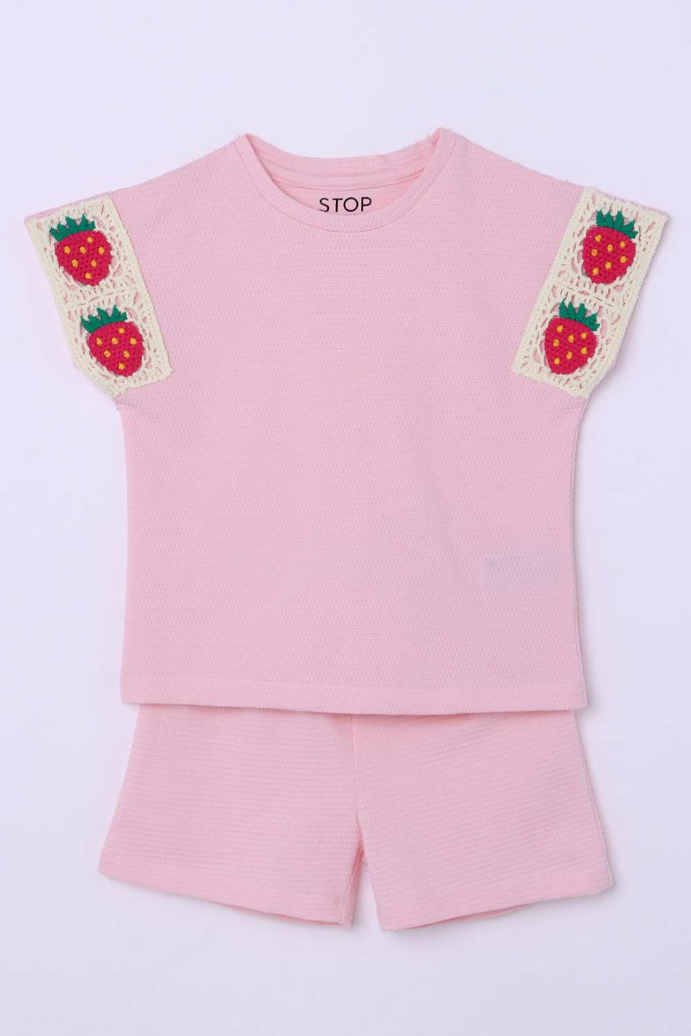 Solid-Blended-Fabric-Round-Neck-Girls-Casual-Wear-Clothing-Set