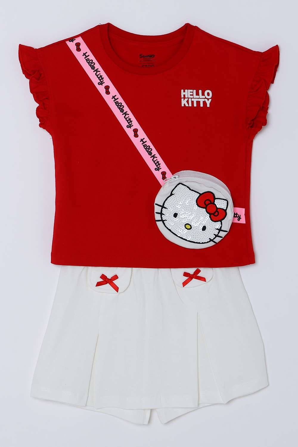 Graphic-Print-Blended-Fabric-Round-Neck-Girls-Casual-Wear-Clothing-Set