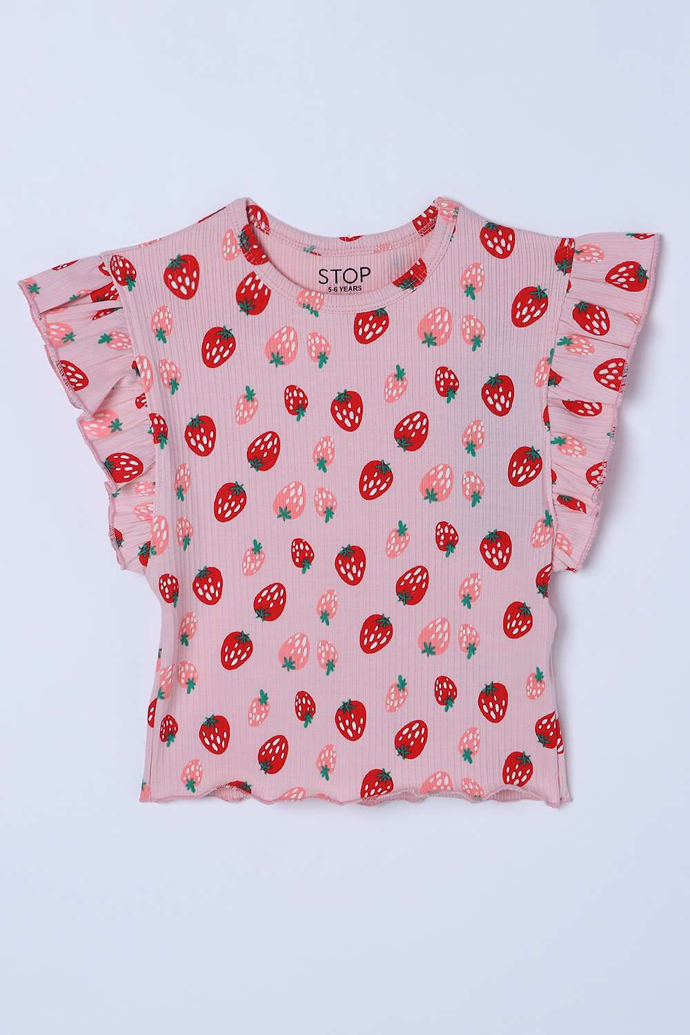 Graphic-Print-Blended-Fabric-Round-Neck-Girls-T-Shirt