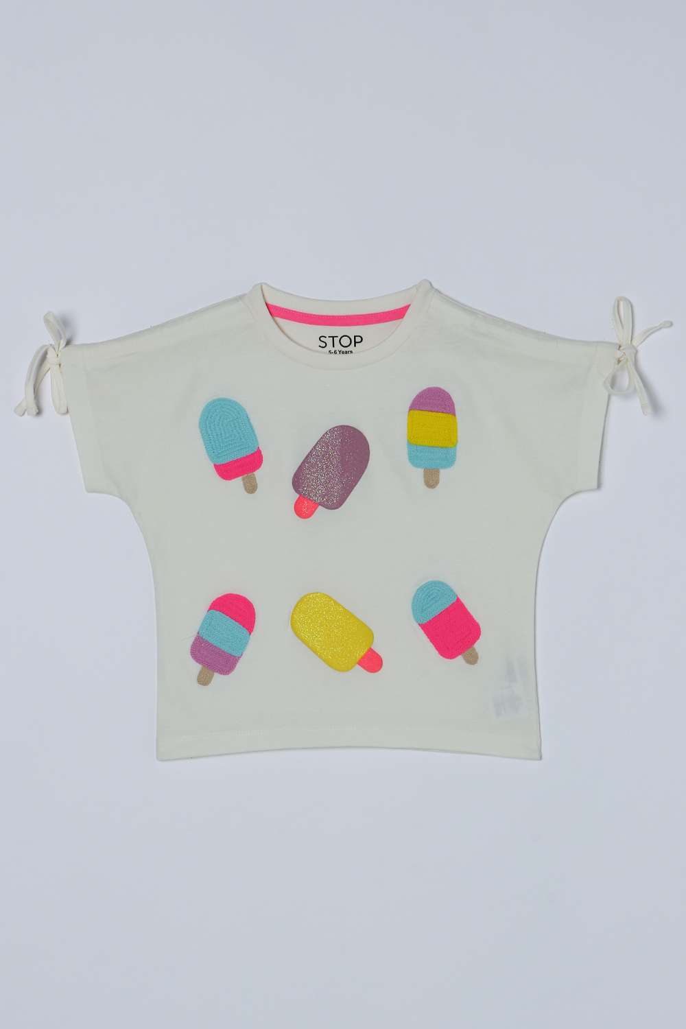 Embroidered-Blended-Fabric-Round-Neck-Girls-Top