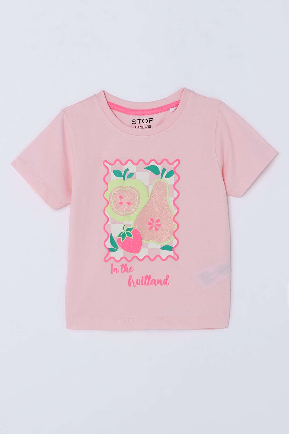 Character-Print-Blended-Fabric-Round-Neck-Girls-T-Shirt