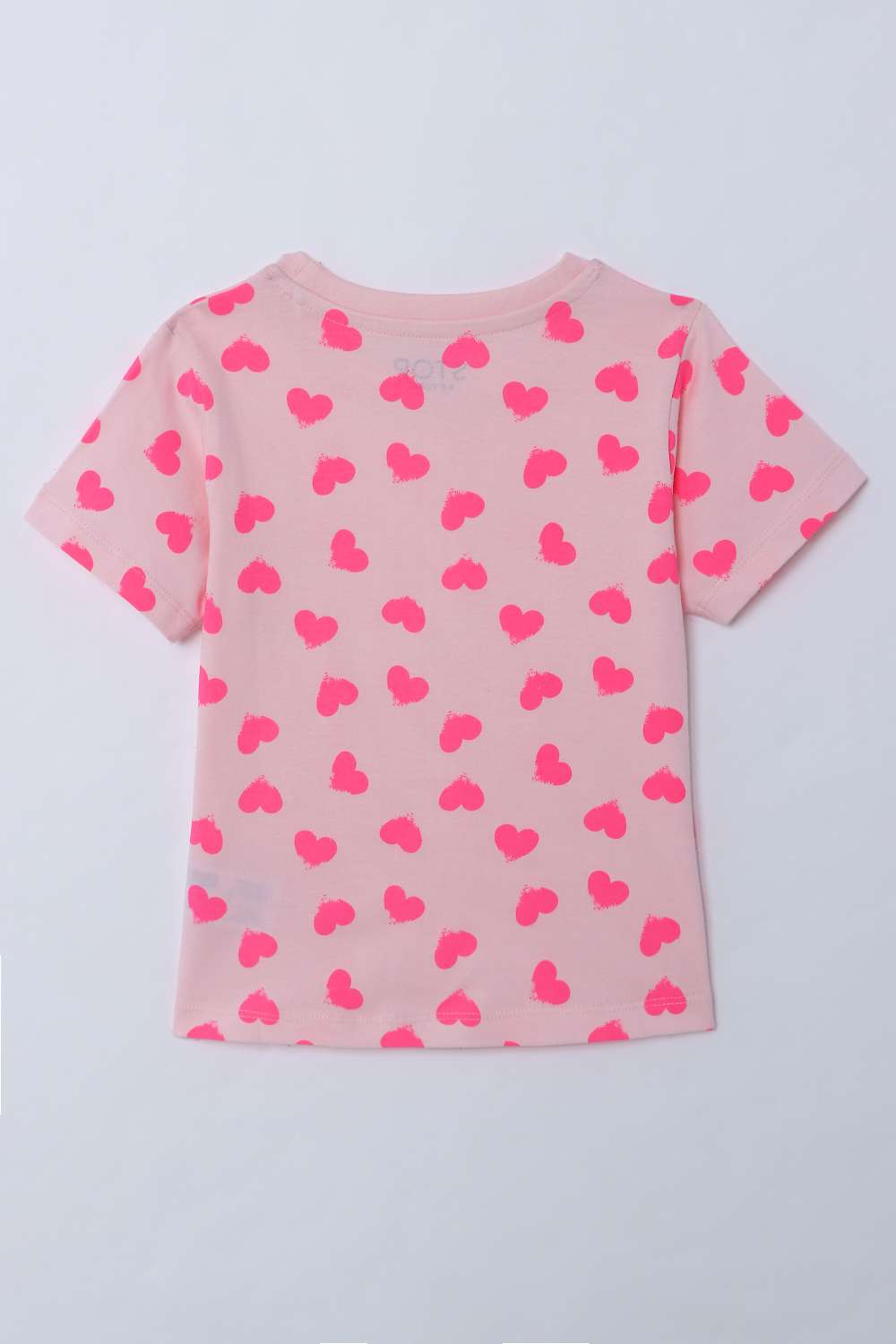 Graphic-Print-Blended-Fabric-Round-Neck-Girls-T-Shirt