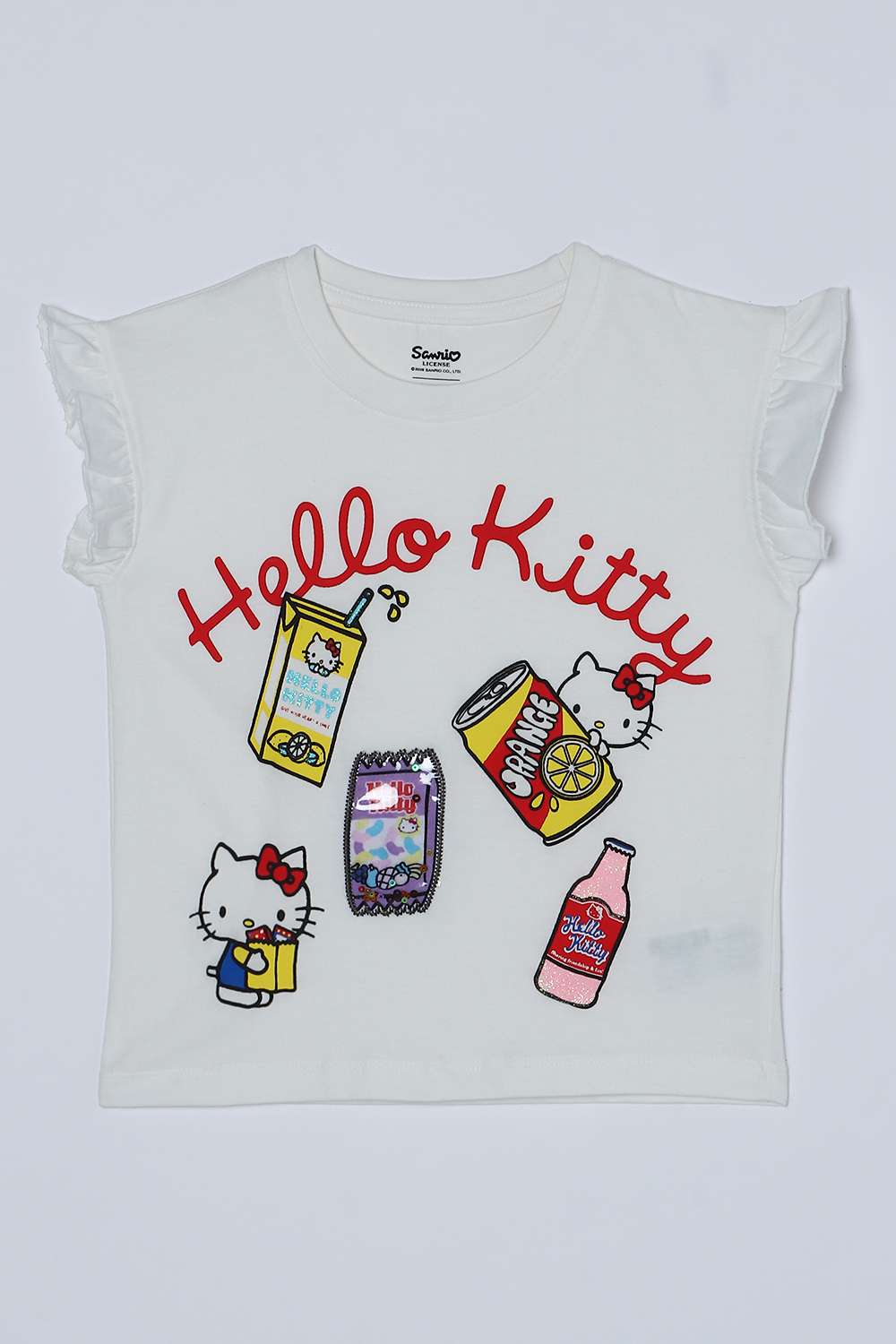 Graphic-Print-Blended-Fabric-Round-Neck-Girls-Top