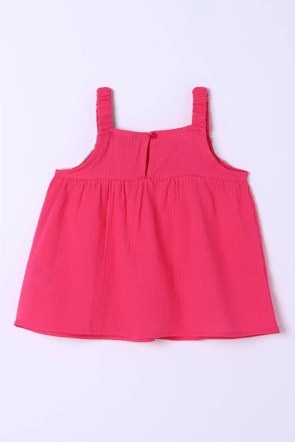 Solid-Blended-Fabric-Round-Neck-Girls-Top