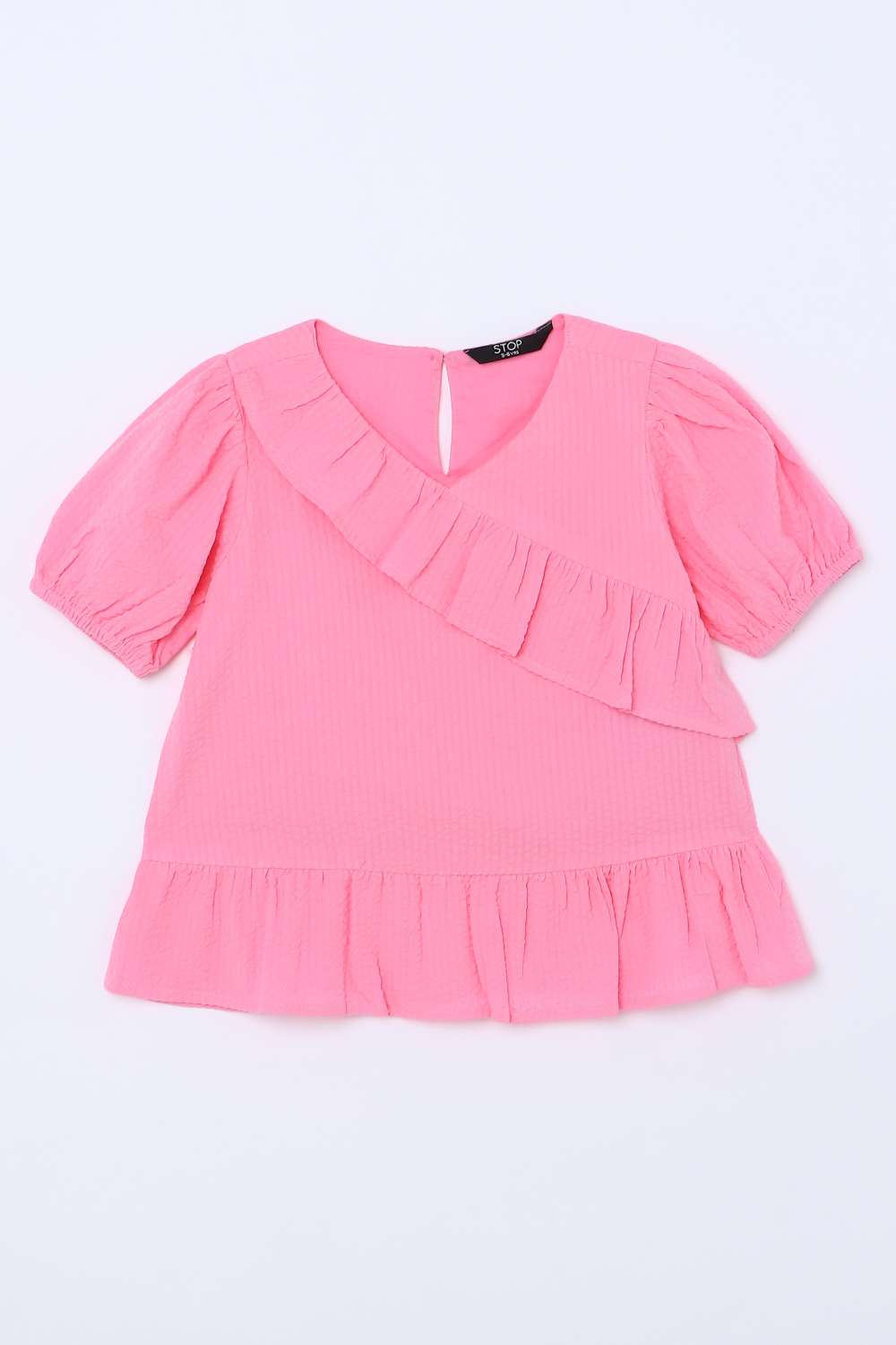 Solid-Cotton-Round-Neck-Girls-Top