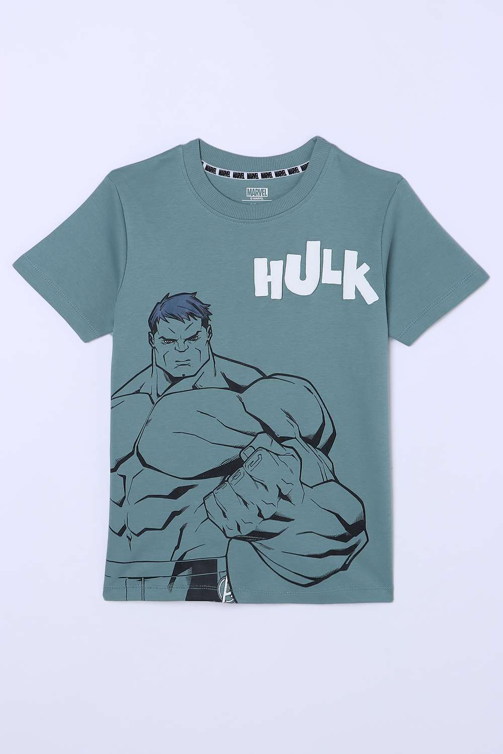 Graphic-Print-Blended-Fabric-Round-Neck-Boys-T-Shirt