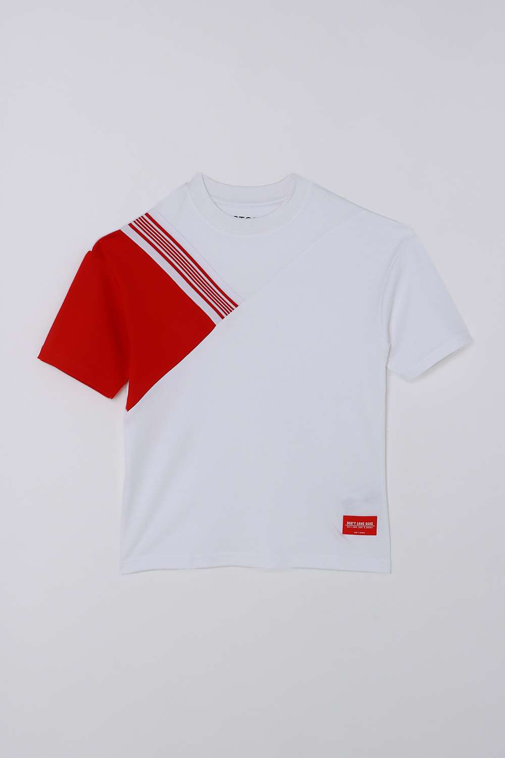 Color-Block-Blended-Fabric-Round-Neck-Boys-T-Shirt