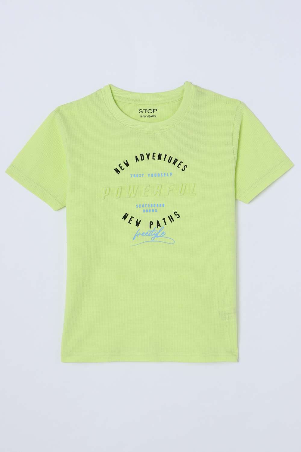 Graphic-Print-Blended-Fabric-Round-Neck-Boys-T-Shirt