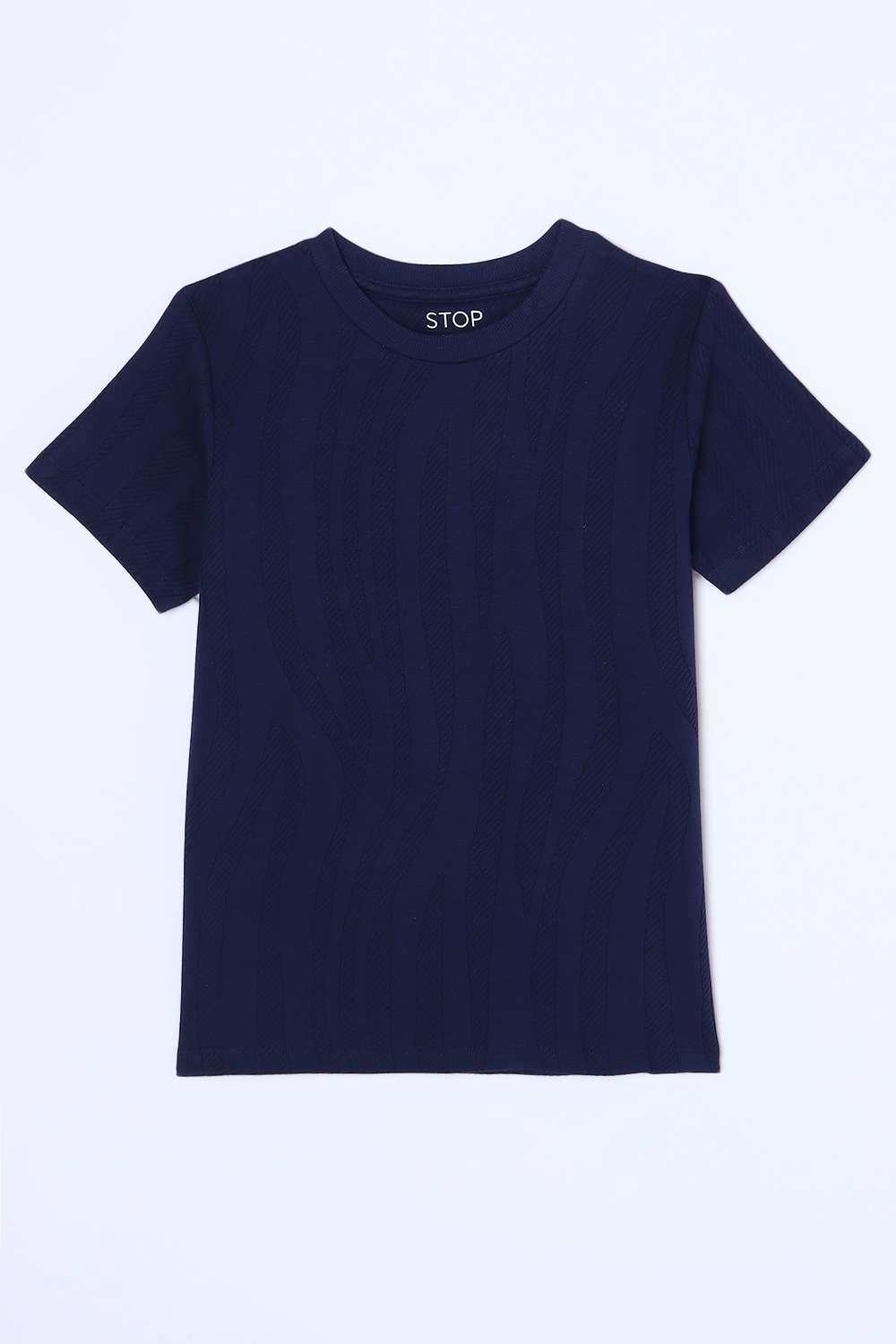 Solid-Blended-Fabric-Round-Neck-Boys-T-Shirt