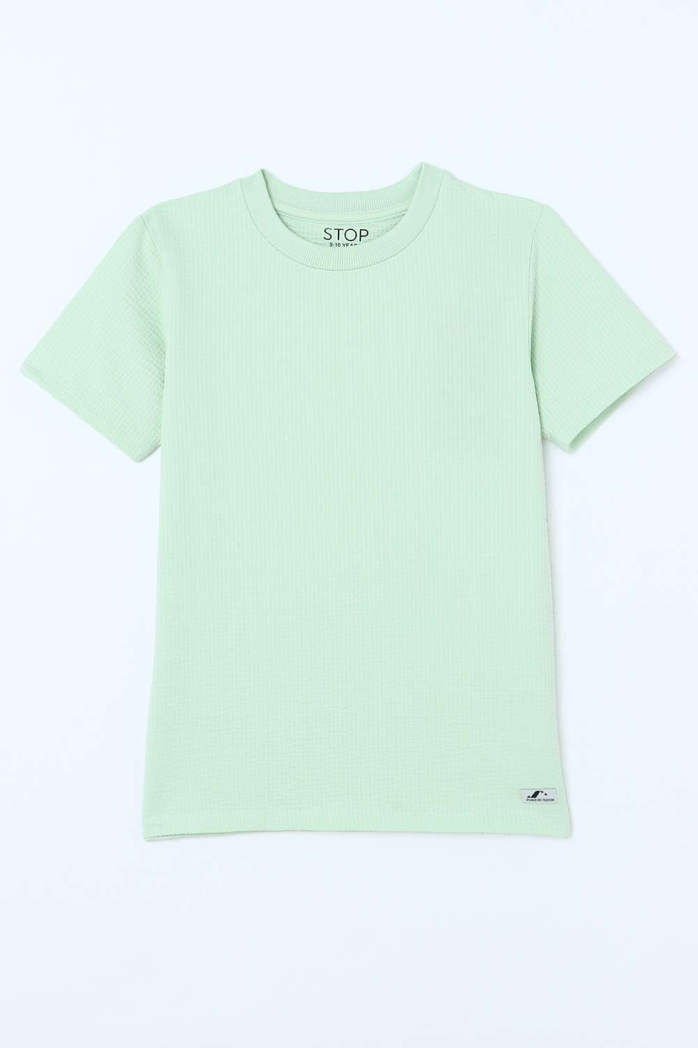 Textured-Poly-Cotton-Round-Neck-Boys-T-Shirt