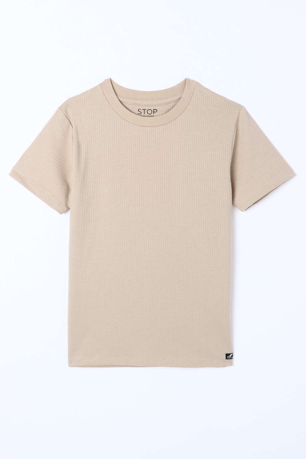 Textured-Cotton-Round-Neck-Boys-T-Shirt