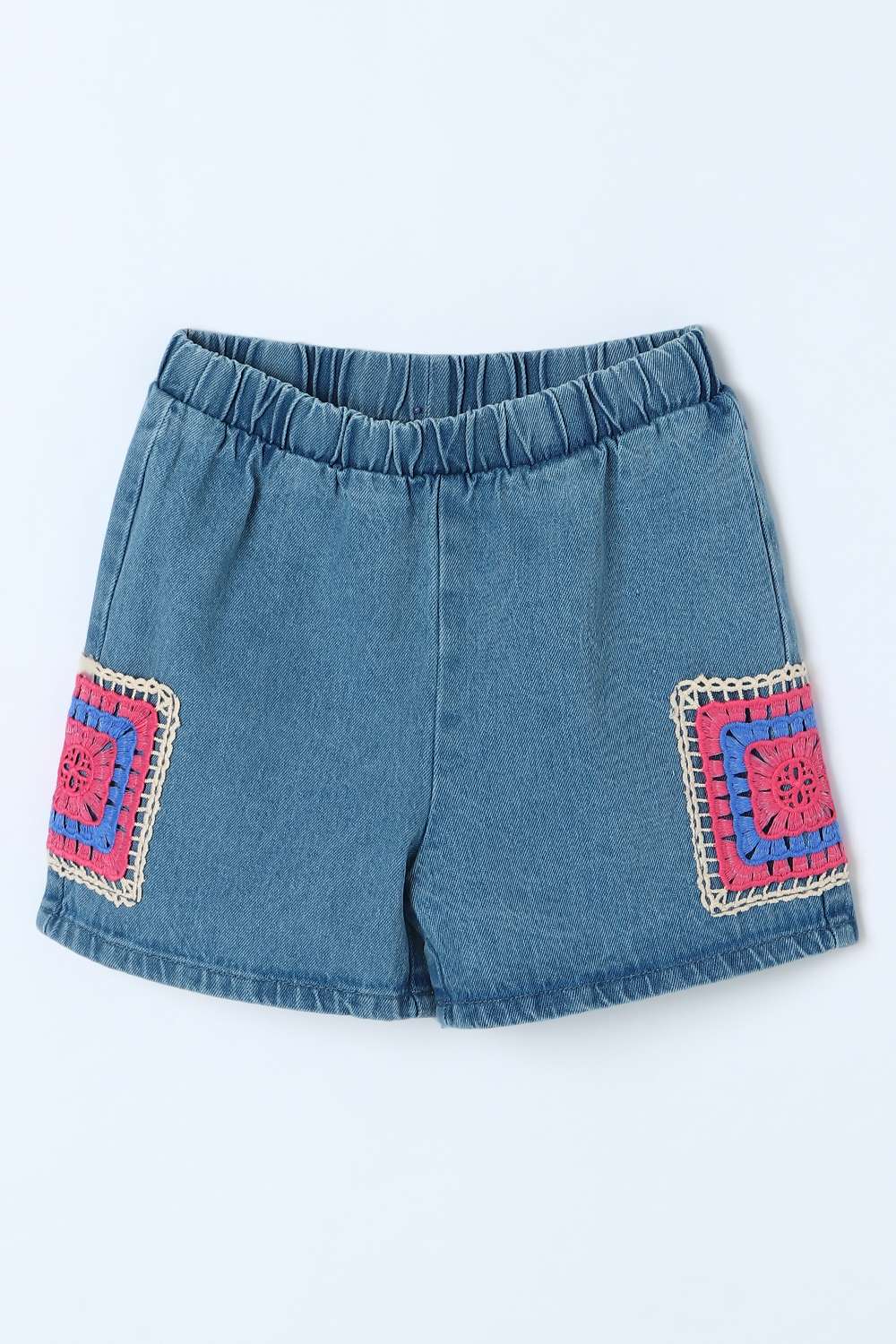 Solid-Blended-Fabric-Regular-Fit-Girls-Shorts