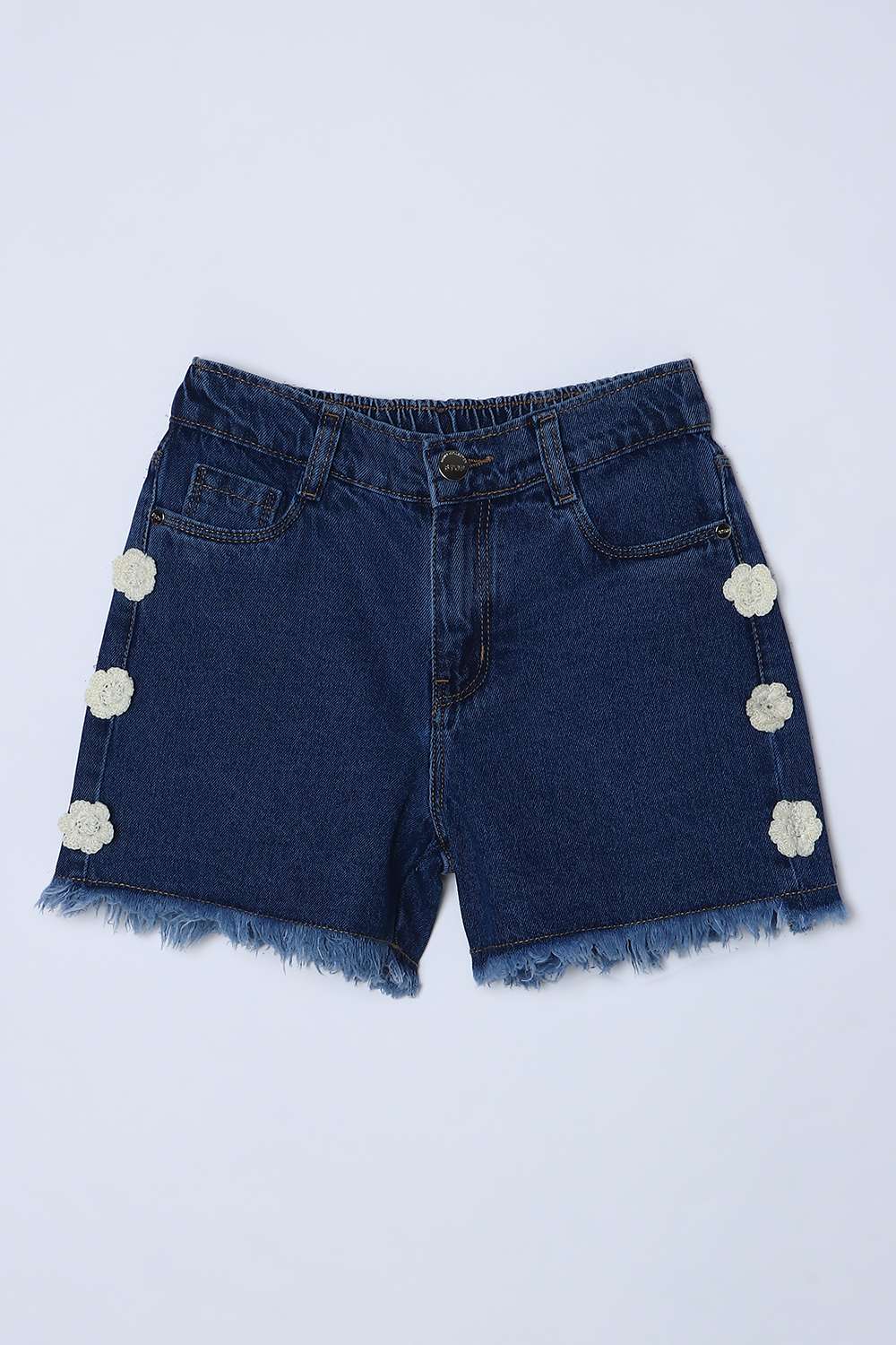 Solid-Blended-Fabric-Regular-Fit-Girls-Shorts