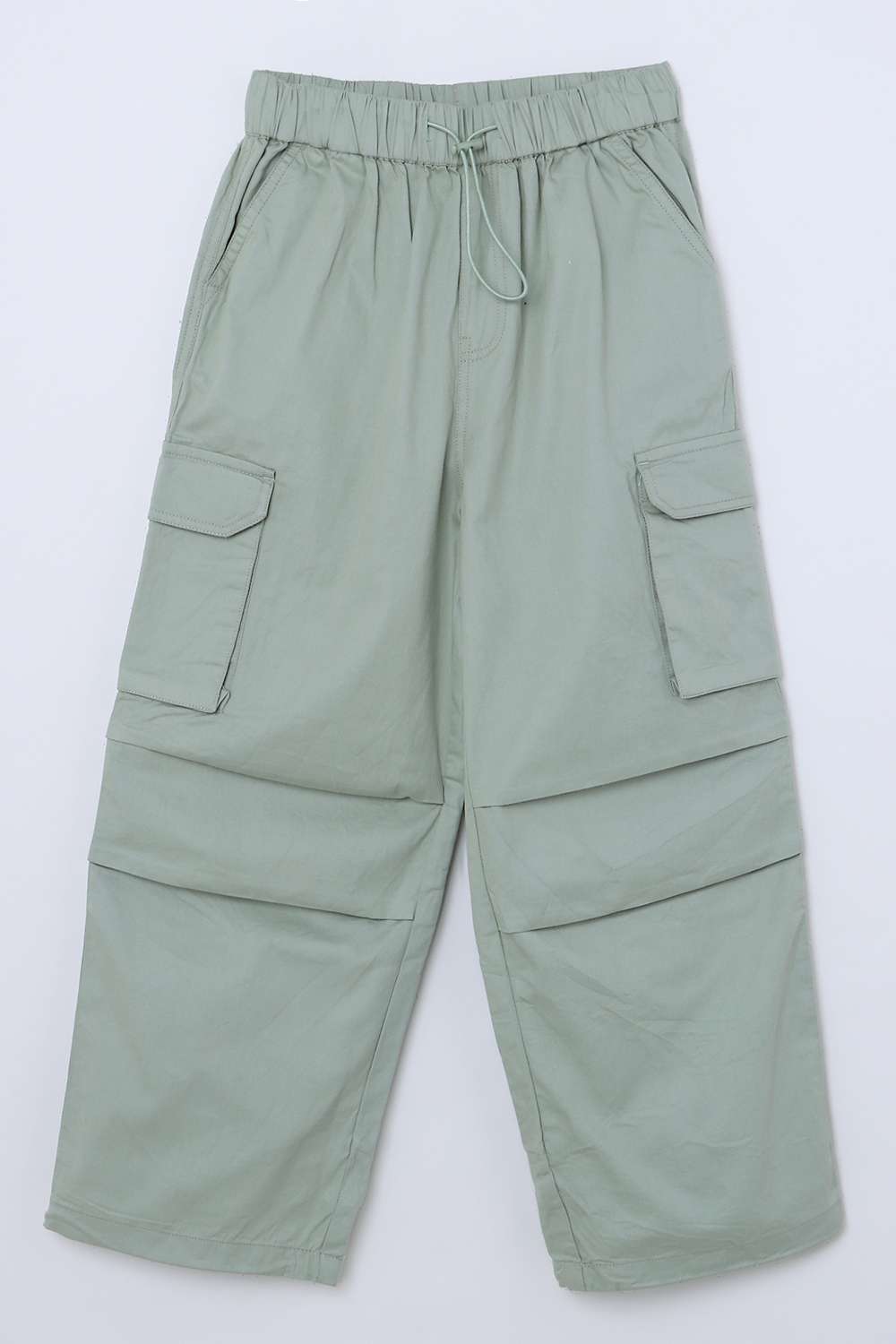 Solid-Blended-Fabric-Regular-Fit-Girls-Pants