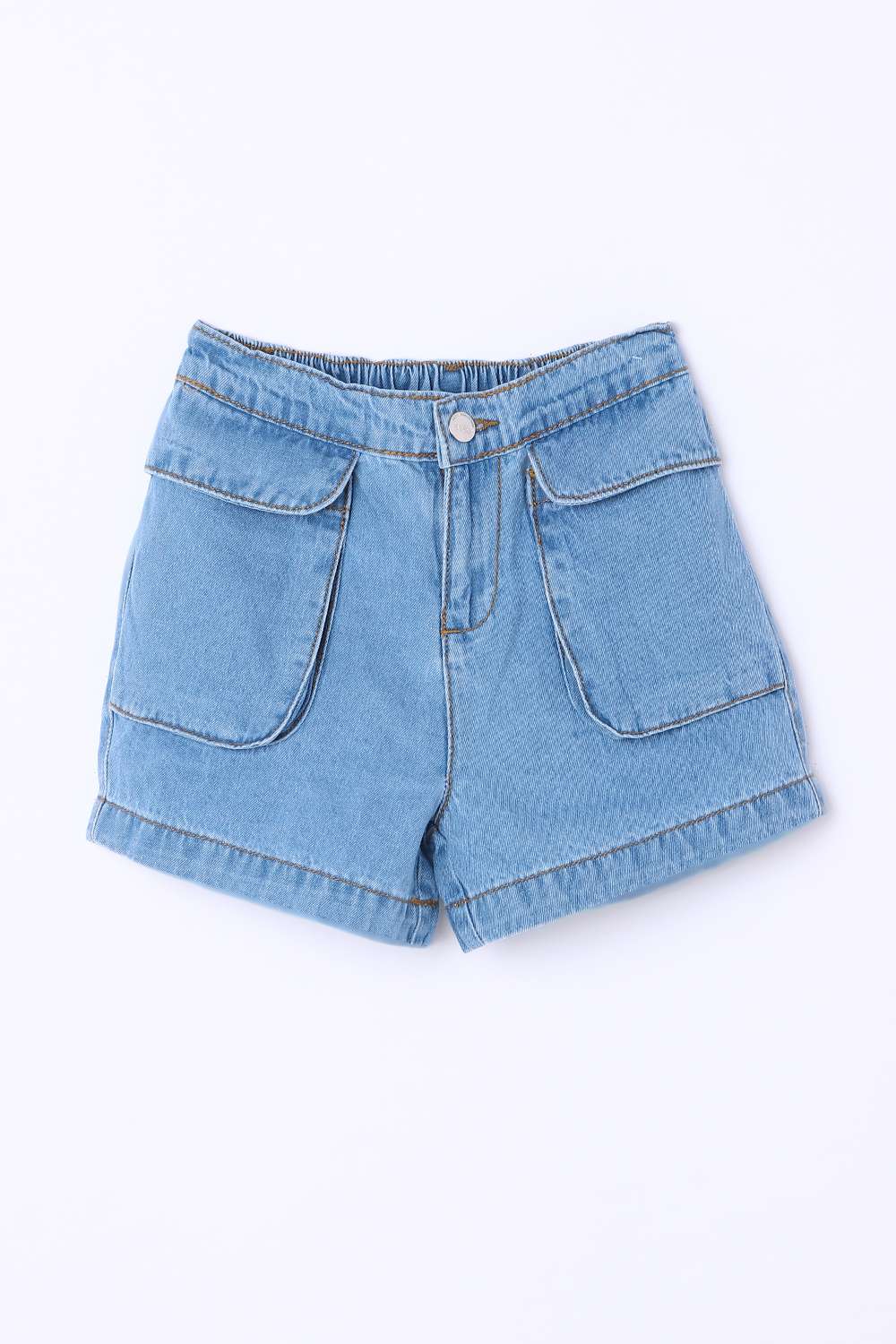 Solid-Blended-Fabric-Regular-Fit-Girls-Shorts