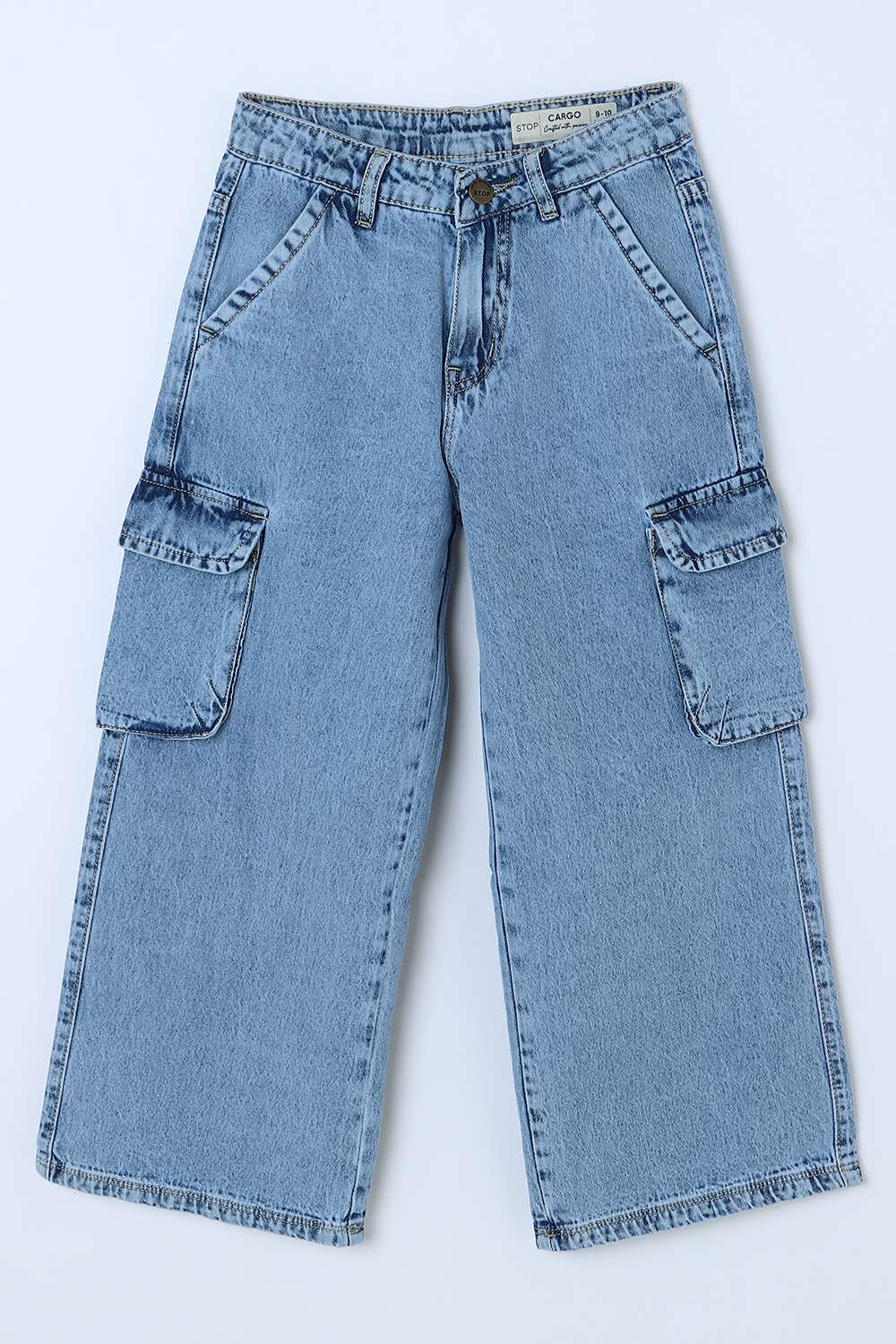 Solid-Blended-Fabric-Regular-Fit-Girls-Jeans