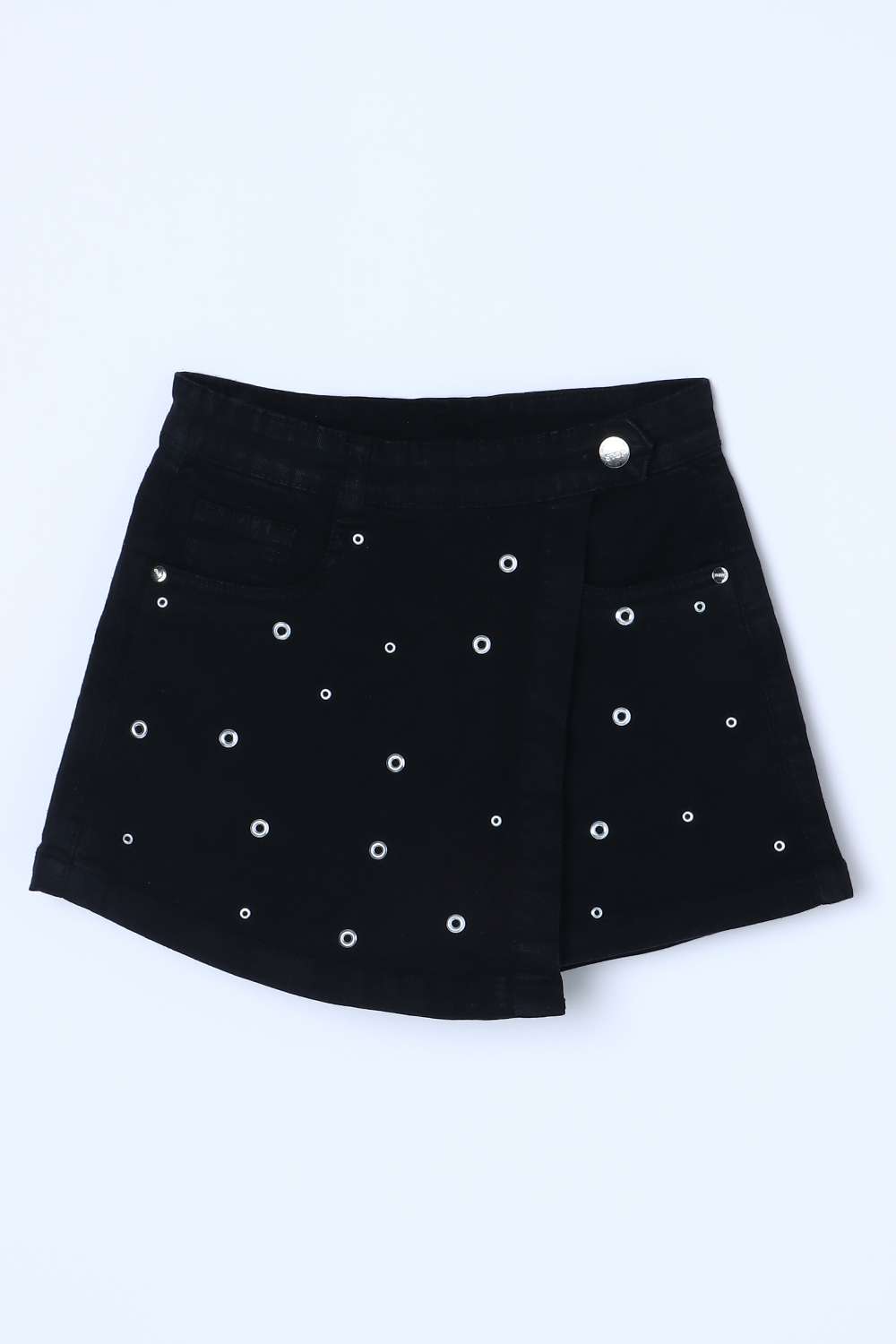 Embellished-Blended-Fabric-Regular-Fit-Girls-Shorts