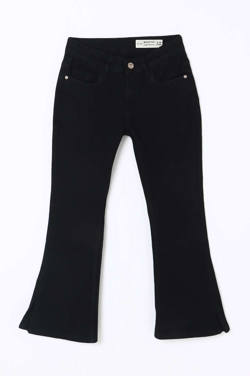Solid-Blended-Fabric-Regular-Fit-Girls-Jeans