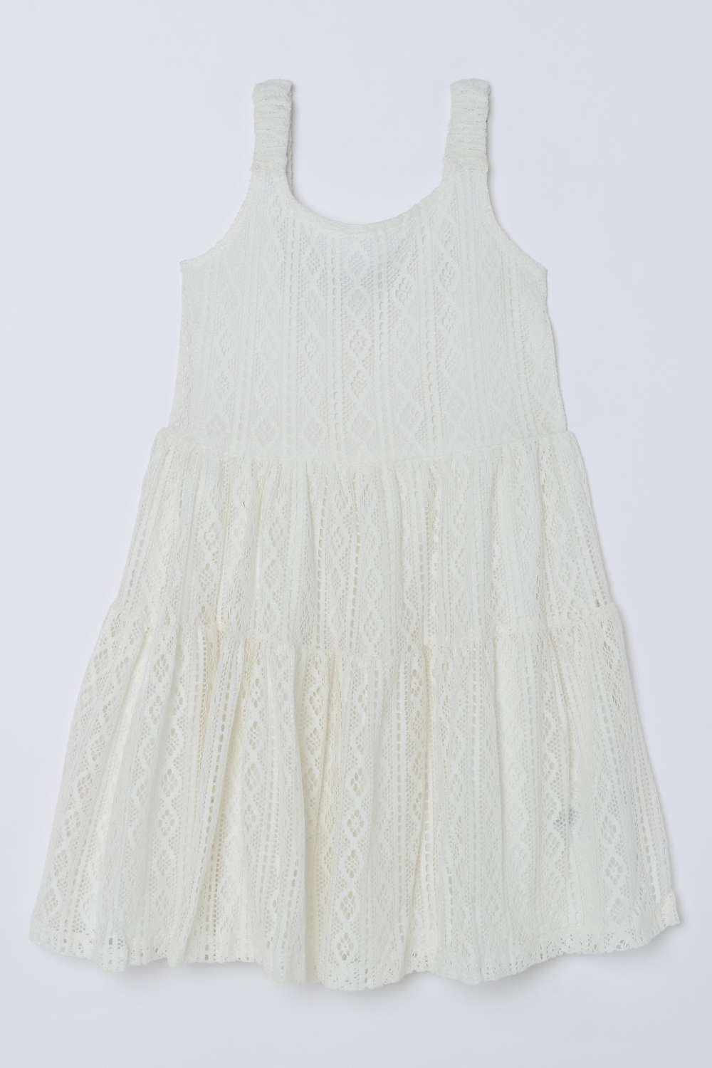 Solid-Blended-Fabric-Square-Neck-Girls-Casual-Wear-Dress