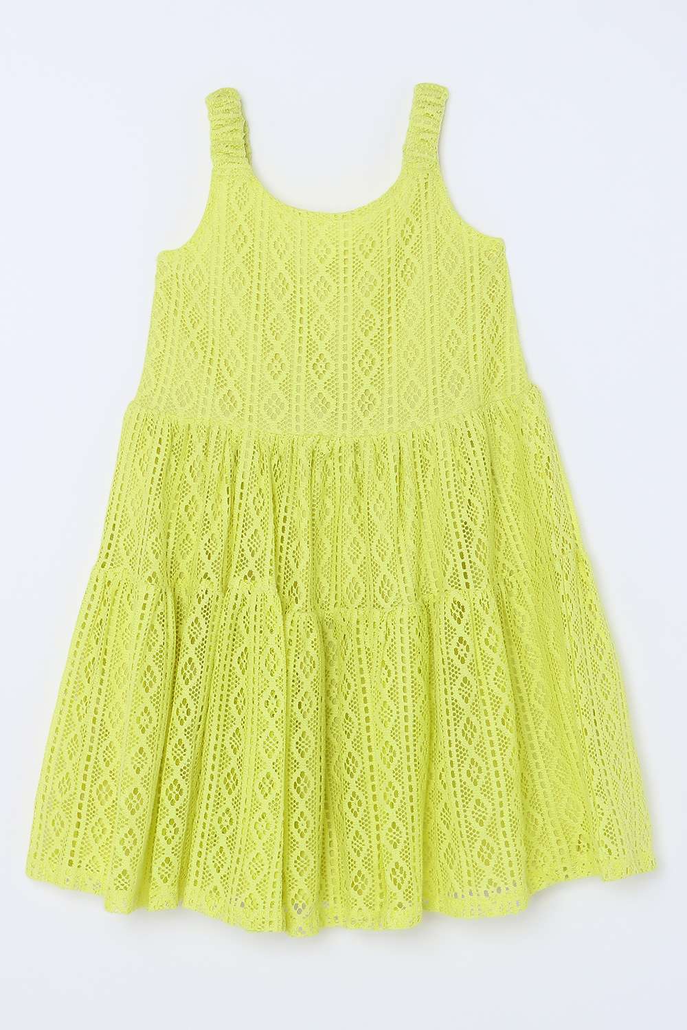 Solid-Blended-Fabric-Square-Neck-Girls-Casual-Wear-Dress