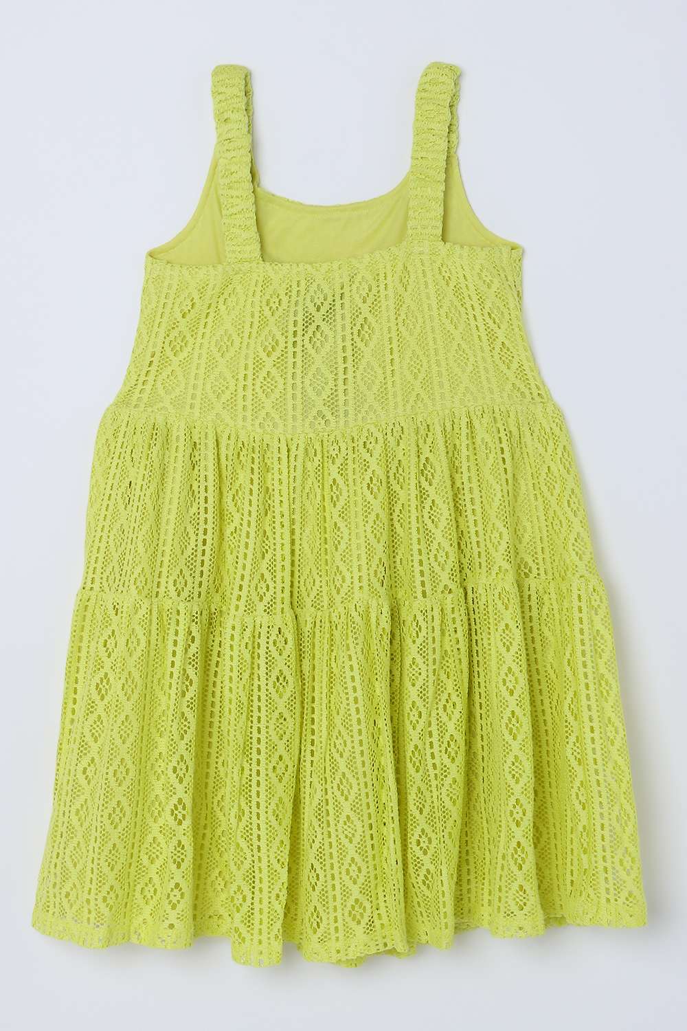 Solid-Blended-Fabric-Square-Neck-Girls-Casual-Wear-Dress