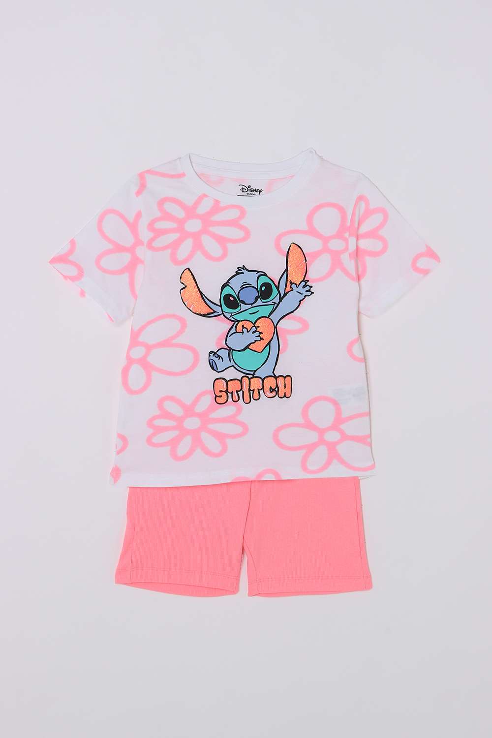 Character-Print-Blended-Fabric-Round-Neck-Girls-Casual-Wear-Clothing-Set