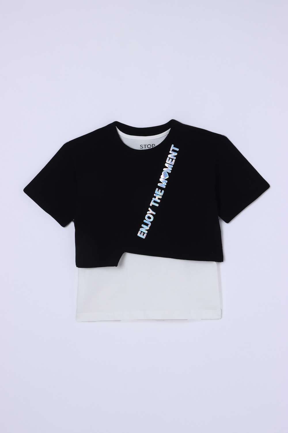 Typographic-Blended-Fabric-Round-Neck-Girls-Top