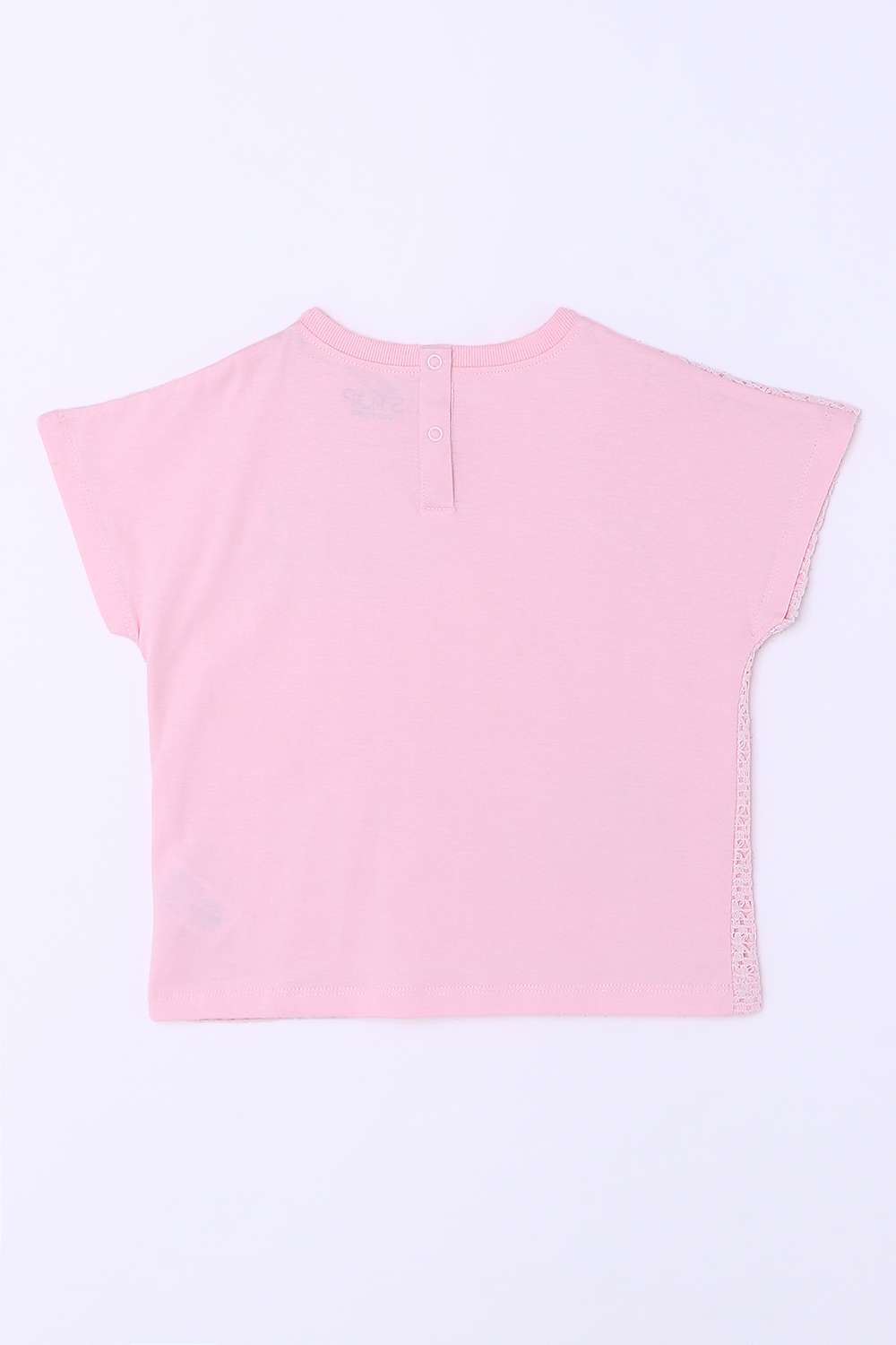 Solid-Blended-Fabric-Round-Neck-Girls-Top