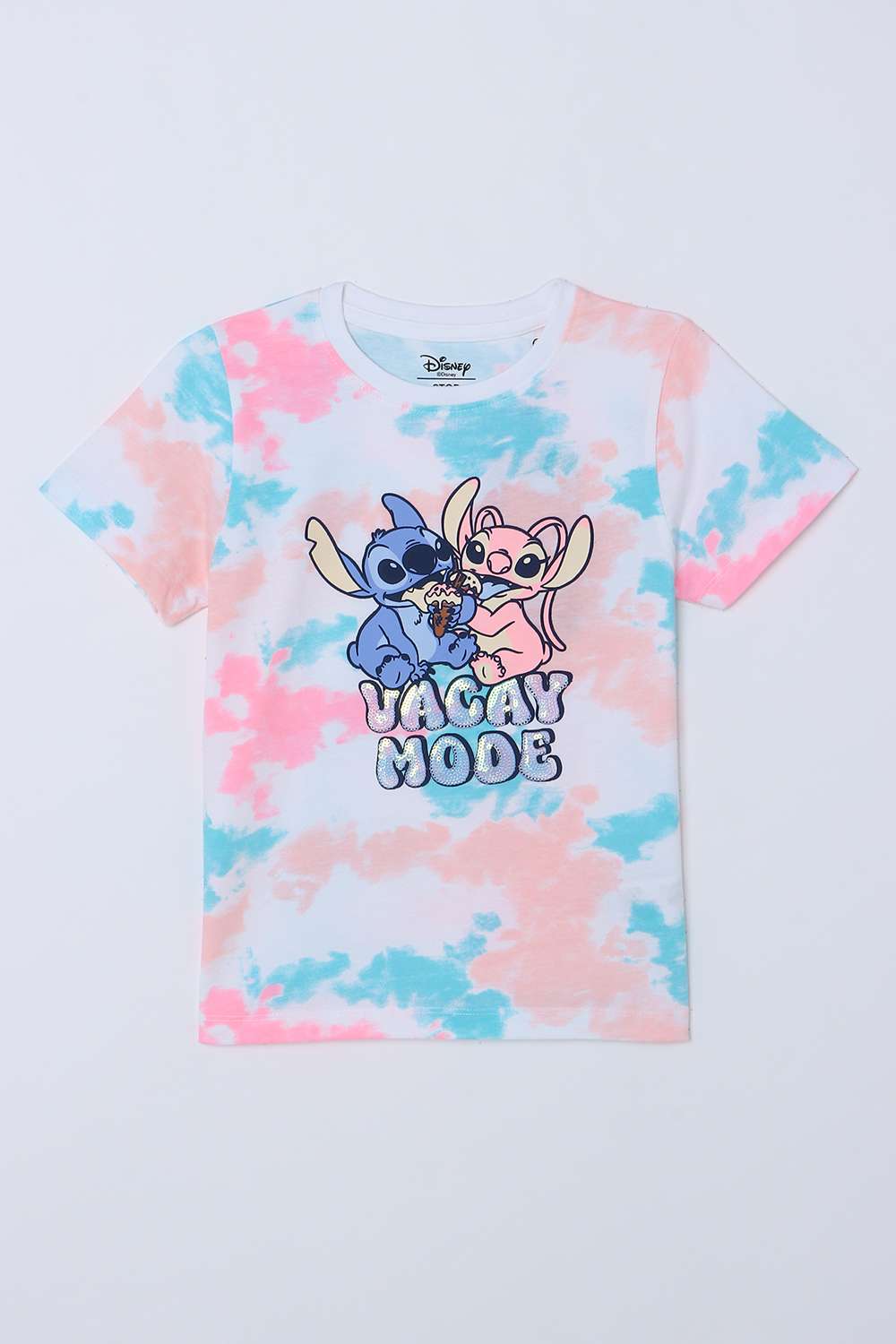 Character-Print-Blended-Fabric-Round-Neck-Girls-T-Shirt