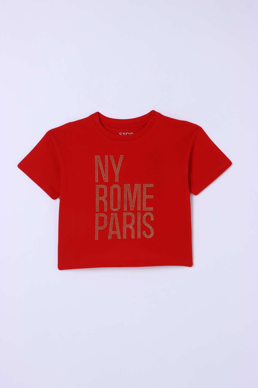 Embellished-Blended-Fabric-Round-Neck-Girls-Top